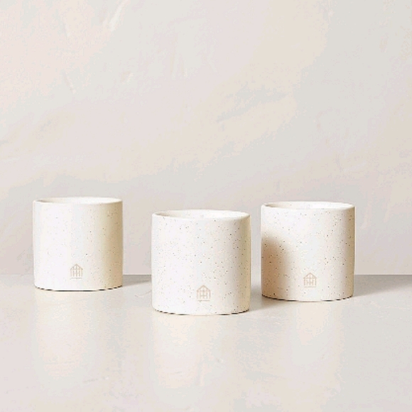 Hearth & Hand NWT 3pc Scented Candles In Ceramic Jars  Basil/Lemon/Thyme - Picture 2 of 5